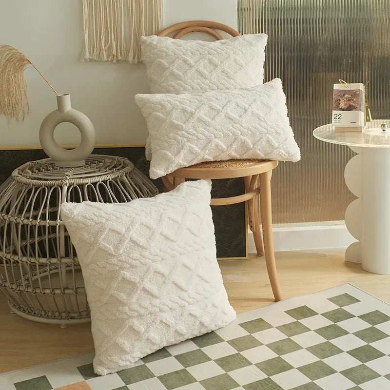 Luvikno | SilkAura Dekorputeomslag - Luksus Komfort med Geometrisk Jacquard