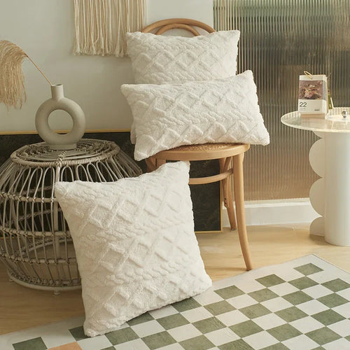 Luvikno | SilkAura Dekorputeomslag - Luksus Komfort med Geometrisk Jacquard