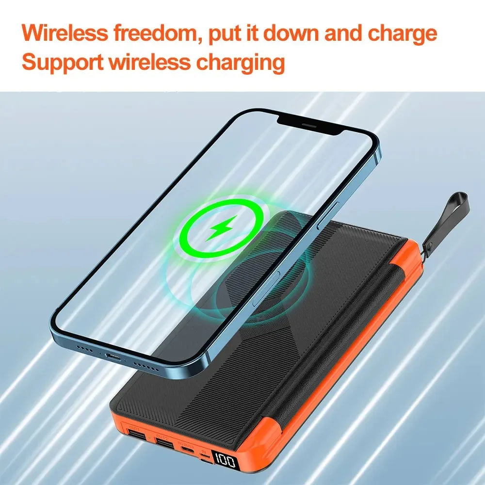 Luvikno | Solkraftbank VoltMate Flip 15W | 10,000/20,000mAh | Trådløs Qi-lading | Solcellepanel sammenleggbar | Vanntett & Støtsikker