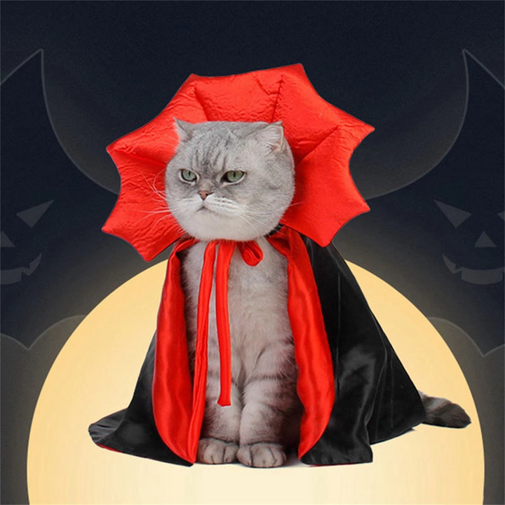 Halloween Cape Kostyme for Katter og Små Hunder – Myk Kappe for Kjæledyr Cosplay og Høytidsfester Luvikno
