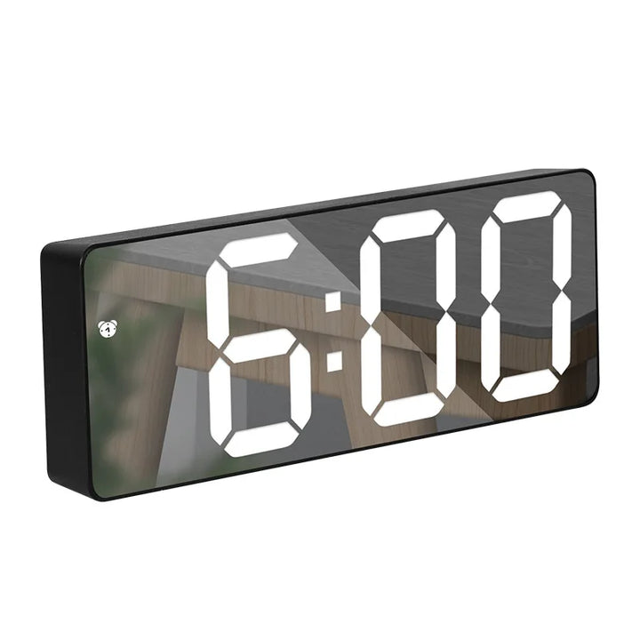 Moderne Elektronisk Speilvekkerklokke med LED-display, Alarmfunksjon og Temperaturvisning – Stilig Digital Klokke for Soverom og Kontor | Luvikno
