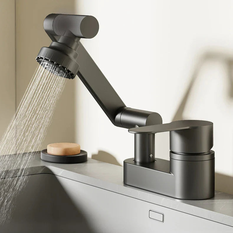 Aqua Twist Duo-Flex Servantbatteri – 360° svingende to-hulls blandebatteri for varmt og kaldt vann Luvikno