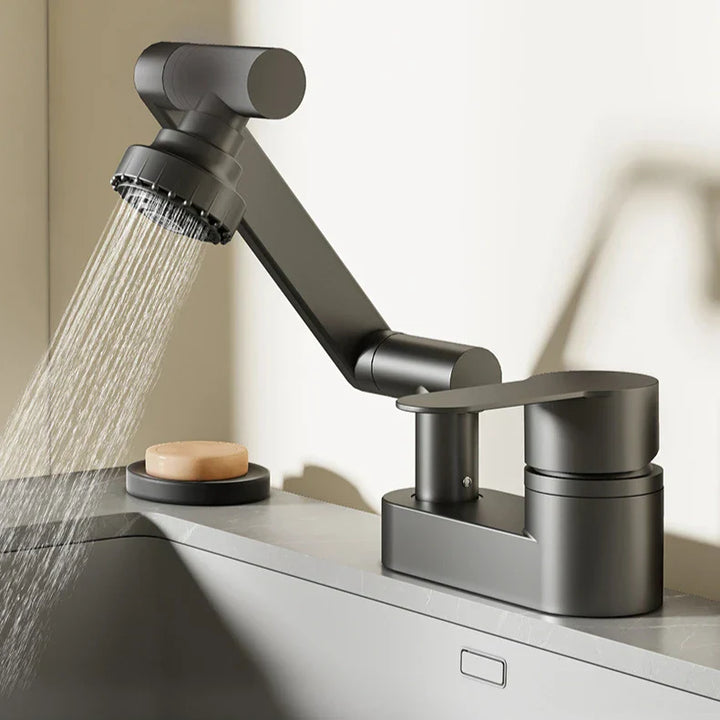 Aqua Twist Duo-Flex Servantbatteri – 360° svingende to-hulls blandebatteri for varmt og kaldt vann Luvikno