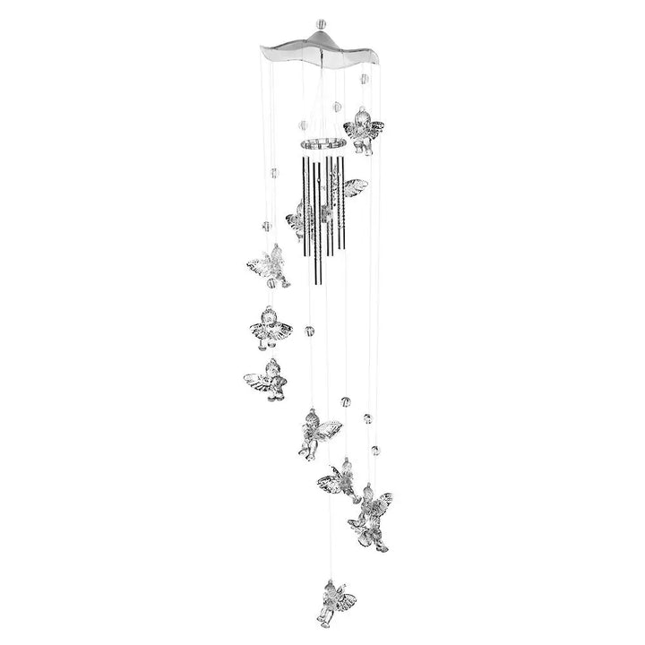 Luvikno | Klangverve Vindklokke "Luftkyss" | Romantiske Lydspill med Sommerfugl & Klokke | 55 cm Metalldekor for Hage, Balkong & Vindu