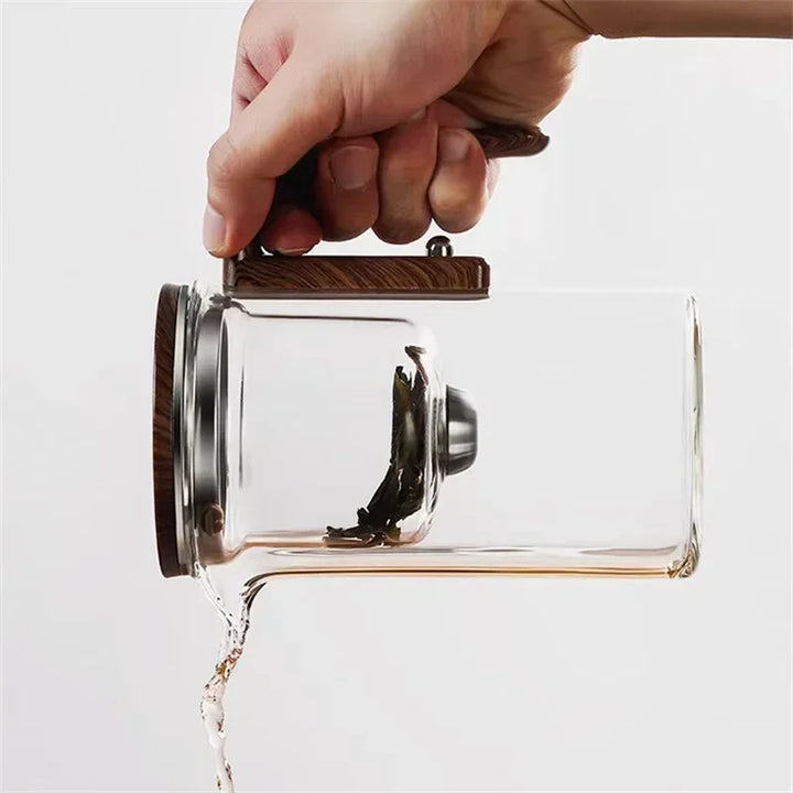 Auréa Glass Teapot – Luksus Infuser med Trehåndtak | Luvikno