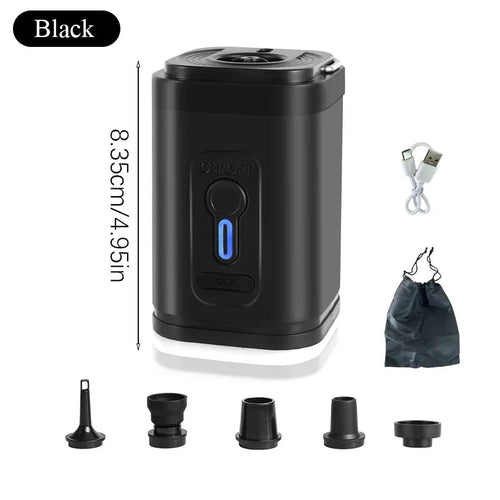 Mini luftpumpe USB-C med 5 dyser – 200 L/min | Luvikno