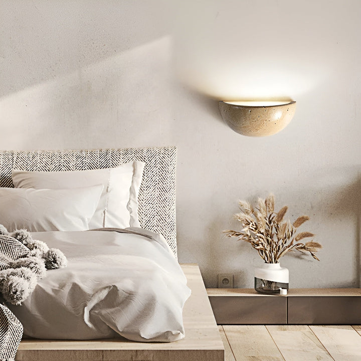 Halv-Rund LED Wabi-Sabi Vegglampe - ZenGlow | Luvikno