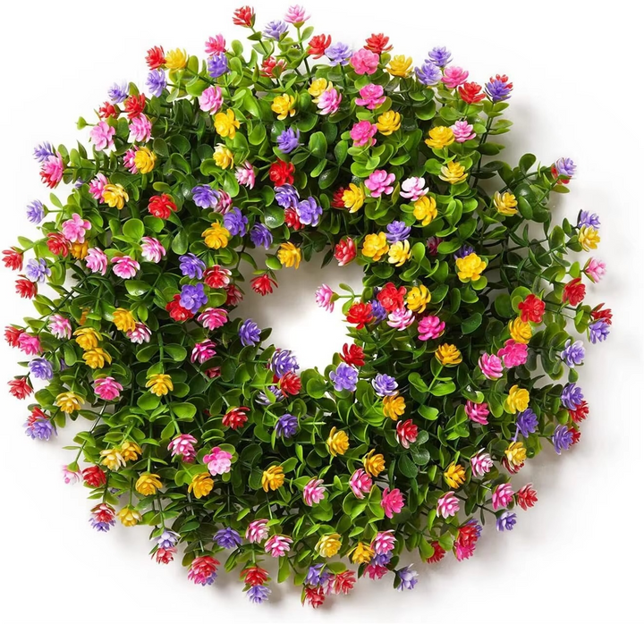 Kunstnerisk Blomsterkrans for Frontdør, Vindu og Sesongbasert Hjemmedekorasjon Luvikno