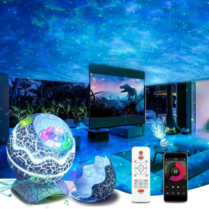 GalaxyGlow – Stjerneprosjektor med Bluetooth-høyttaler og fargerike lyseffekter Luvikno