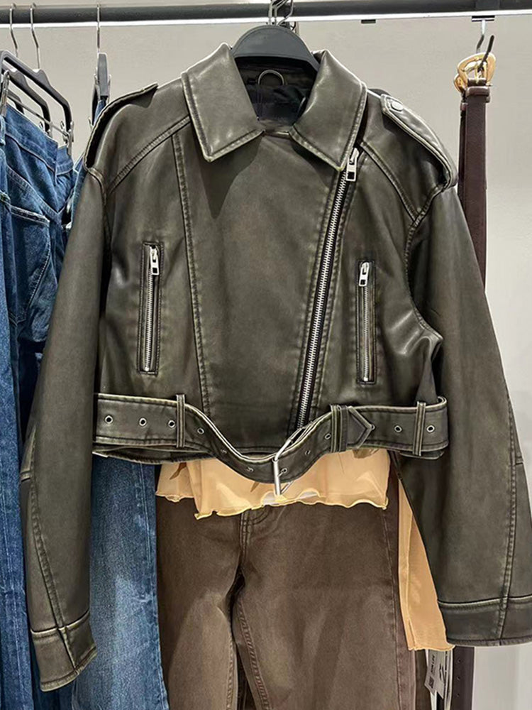 Luvik | Vintage skinnjakke med omdirigering for kvinner