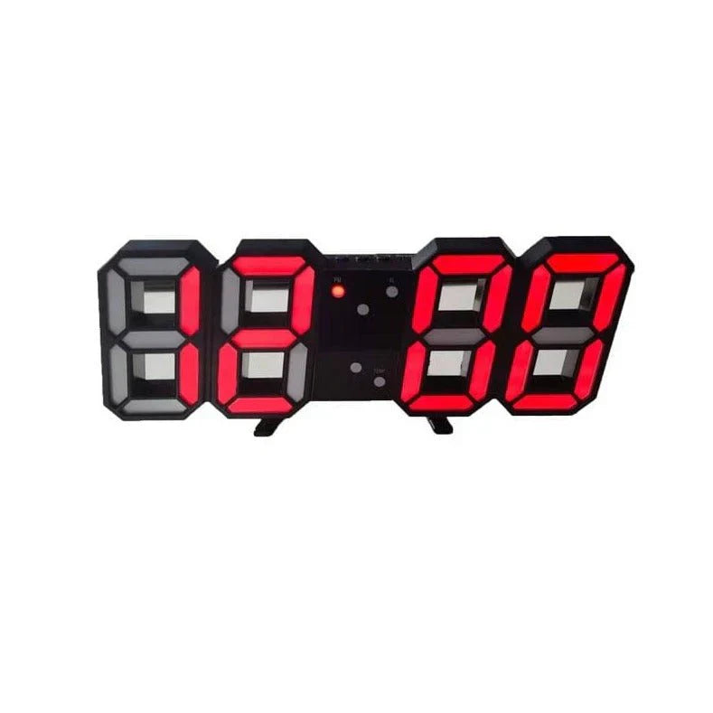 Luvikno | TimeGlow 3D LED Veggklokke – Digital klokke med justerbart lys