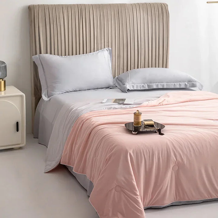 Air Condition Sommer Komforter — Ren Farge Is Silke Kjøleteppe, Lett & Glatt Twin/King Størrelse Quilt | Luvikno