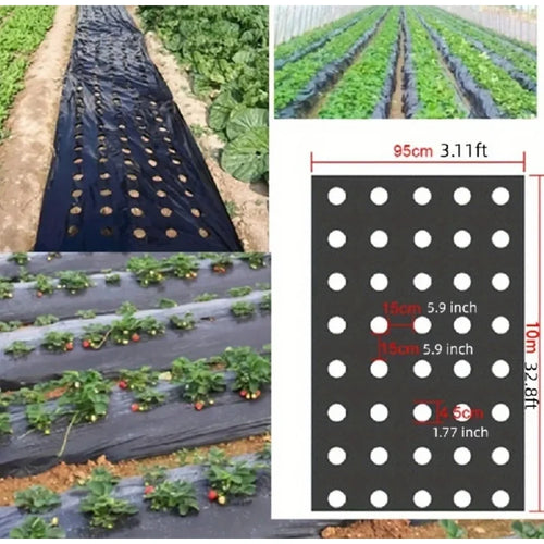 Luvikno | AgroShield Ugressduk | Svart Mulch Film | Plantebeskyttelse & Yieldsøkning | Ideell for Drivhus