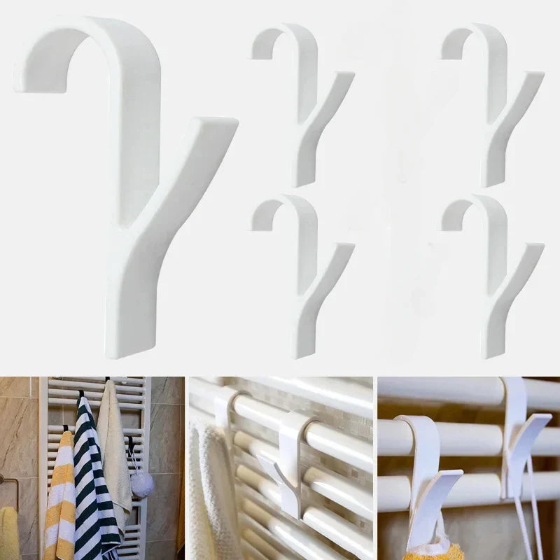 Luvikno | HeatHook Radiator Hooks Set | 4-Pack | Plassbesparende & Gjennomsiktig | For Bad & Kjøkken