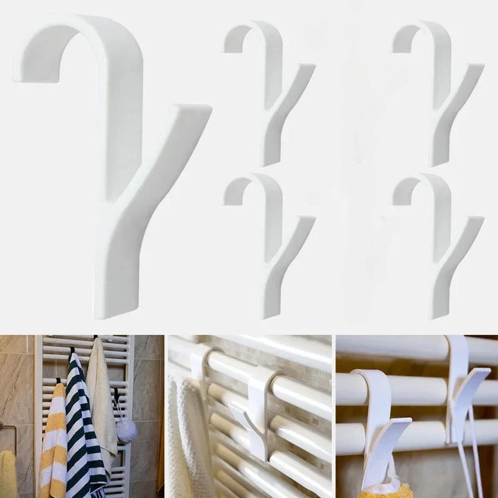 Luvikno | HeatHook Radiator Hooks Set | 4-Pack | Plassbesparende & Gjennomsiktig | For Bad & Kjøkken