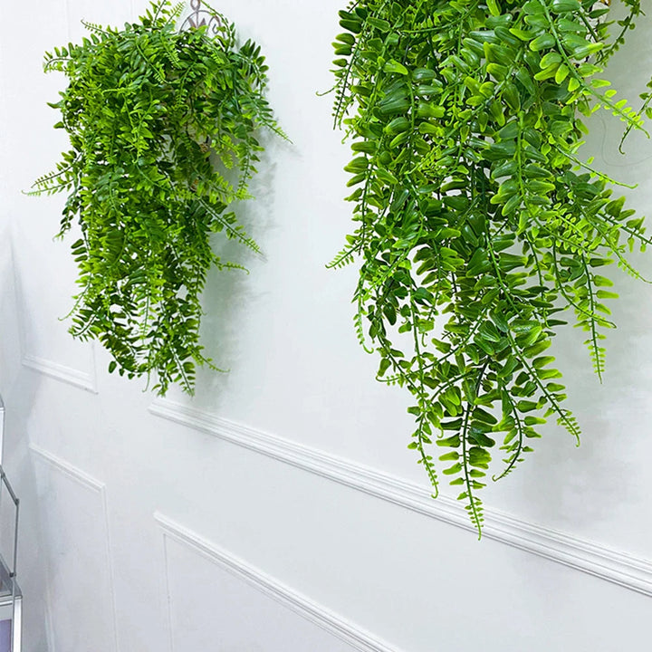 Luvikno | Evergriva Hengeplante Kunstig | 90 cm Boston Fern Look | Enkel Pleie & UV Motstandsdyktig | For Innendørs & Utendørs