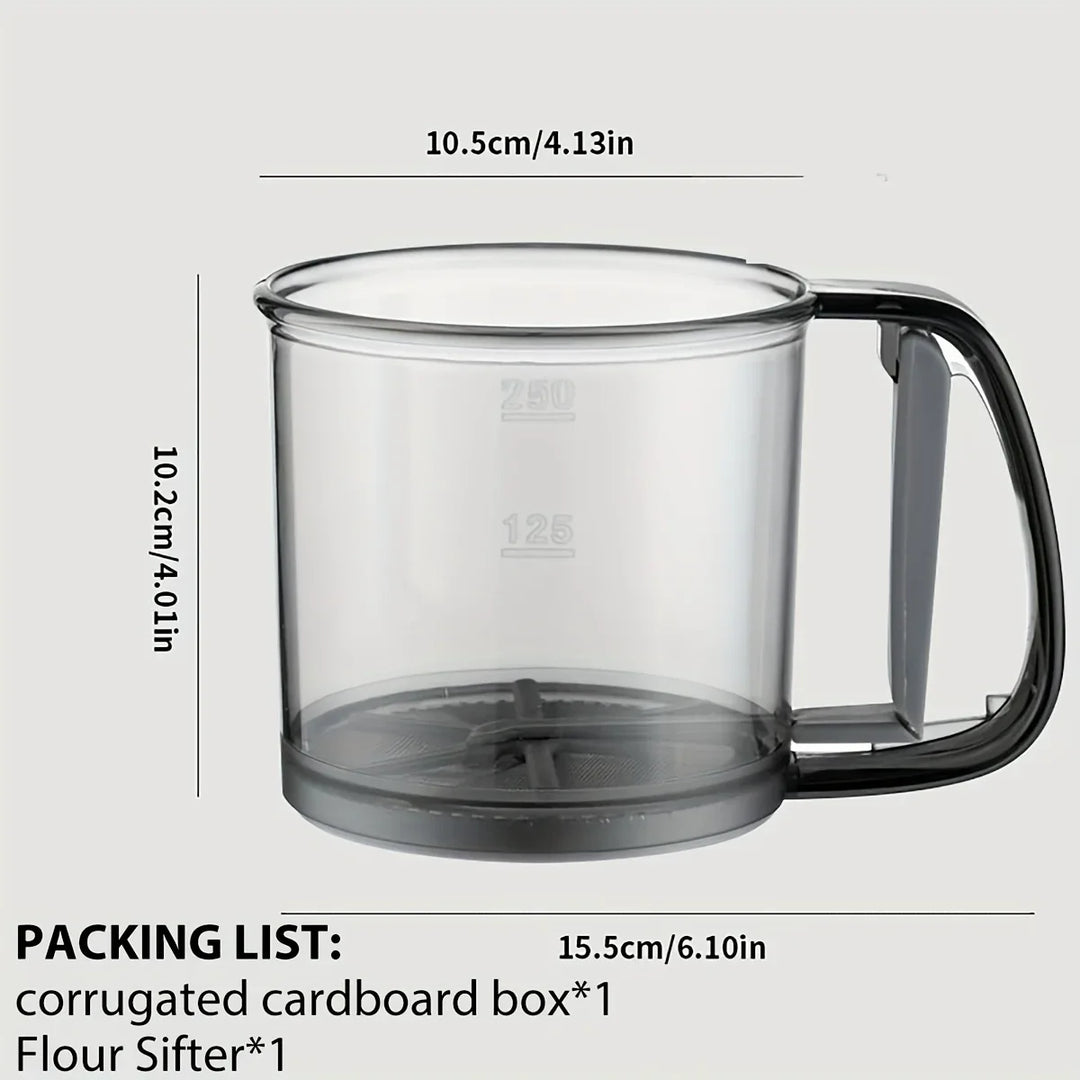 Luvikno | Bakina Mel Sil | Semi-automatisk | Dobbelt sil med pressgrep | Fin maske for baking & melis | Sett med 2