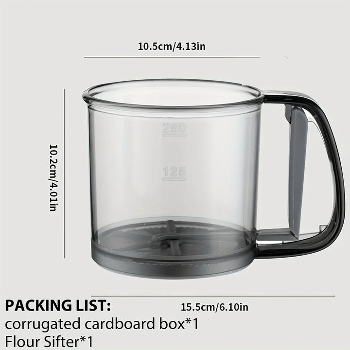 Luvikno | Bakina Mel Sil | Semi-automatisk | Dobbelt sil med pressgrep | Fin maske for baking & melis | Sett med 2