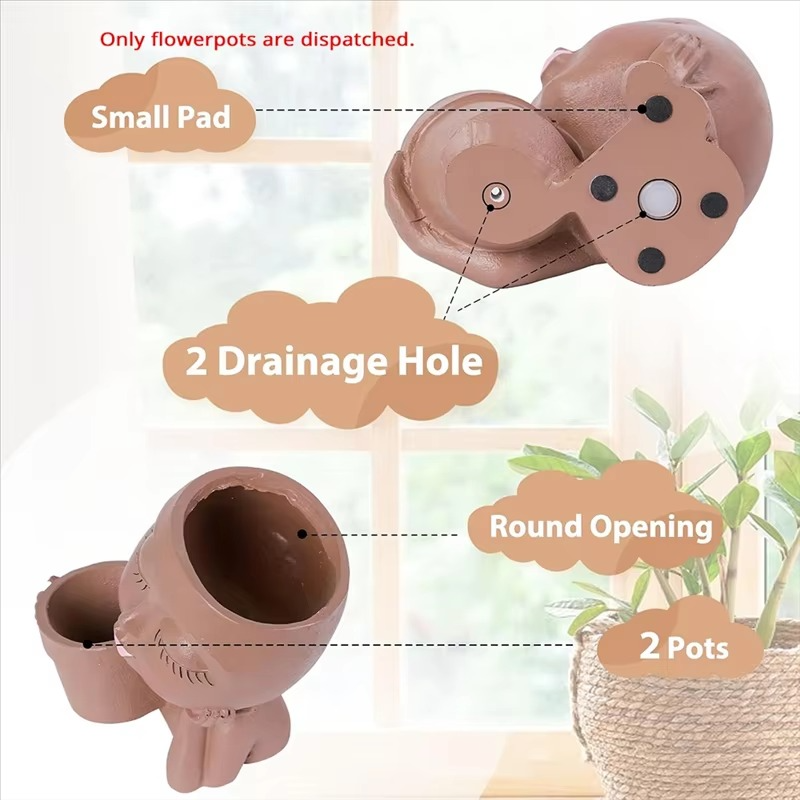 Chic Dual Face Hodeplanter for Innendørs og Utendørs Bruk Luvikno