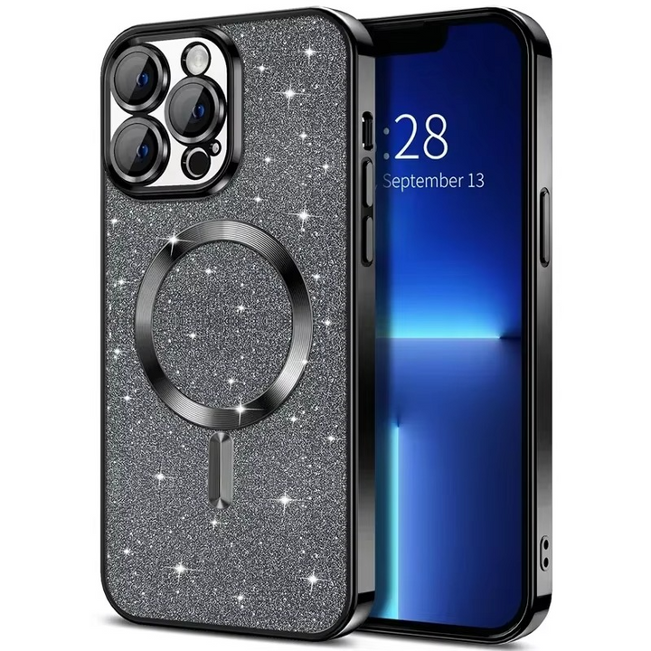 Glitrende elektroplate etui med MagSafe for iPhone Luvikno