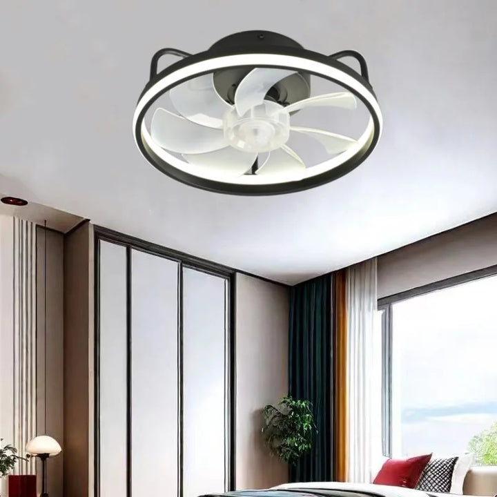 Moderne LED Taklampe Vifte med DC-motor - 6 Hastigheter, Timer, Lav Etasje Loftsvifte, Fjernkontroll Dekorativ Lys | Luvikno