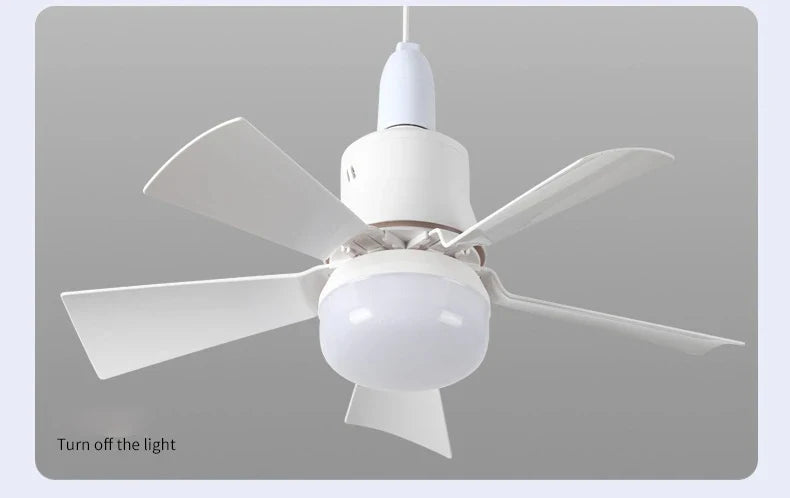 30W E27 Takvifte Lys med Fjernkontroll - LED Dimming Funksjon, Intelligent Stille Vifte for Soverom & Stue | Luvikno