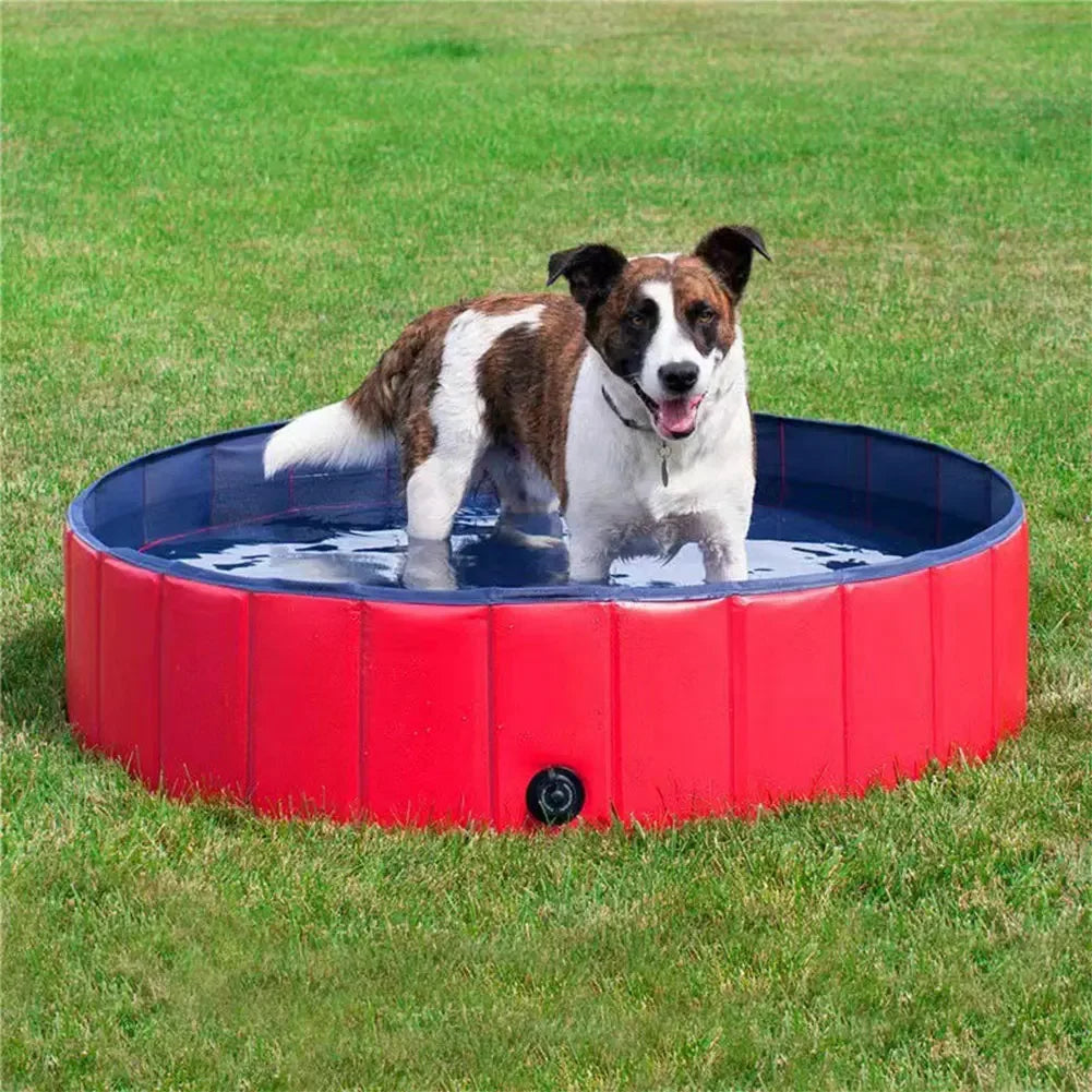Sammenleggbar PVC hundepool med dreneringsventil Luvikno