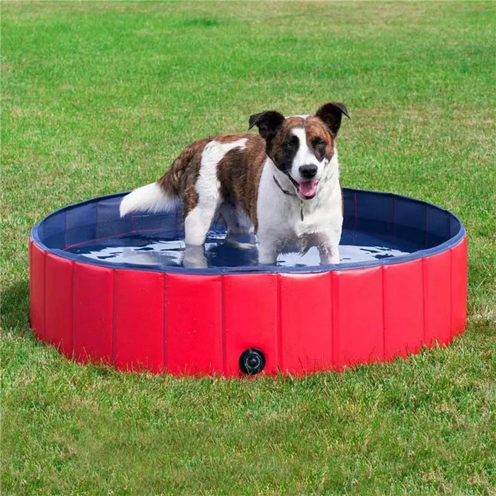 Sammenleggbar PVC hundepool med dreneringsventil Luvikno