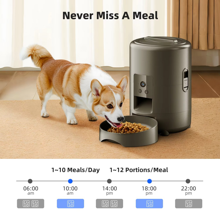 Smart 68oz Automatisk Kjæledyrfôringssystem med Kamera & WiFi Kontroll Luvikno