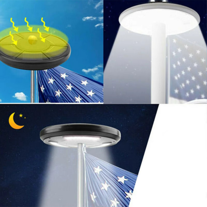 Elite Solcelledrevet LED-Flaggstang & Utendørslys Luvikno