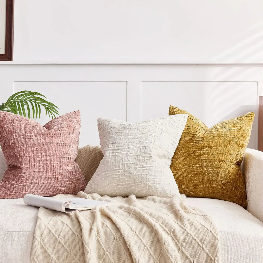 Chenille Sofa putevar – Myk ensfarget design | Elegant dekorasjon for stue & soverom | Luvikno