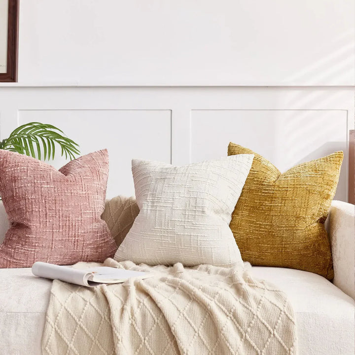 Chenille Sofa putevar – Myk ensfarget design | Elegant dekorasjon for stue & soverom | Luvikno