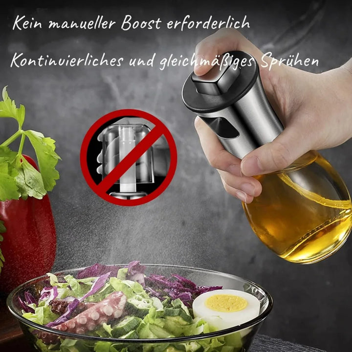 Luvikno | CulinaMist Pro Oljesprayer 200 ml | Fin tåke & forbedret dyse | For olje, eddik & sitronsaft | Rustfritt stål & glass