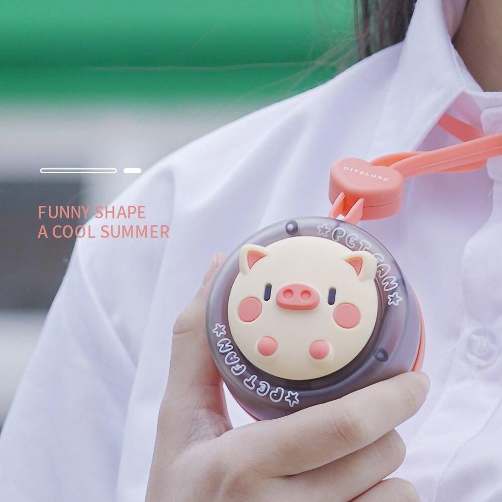 Cartoon Animal Mini Kids Neck Fan | Luvikno