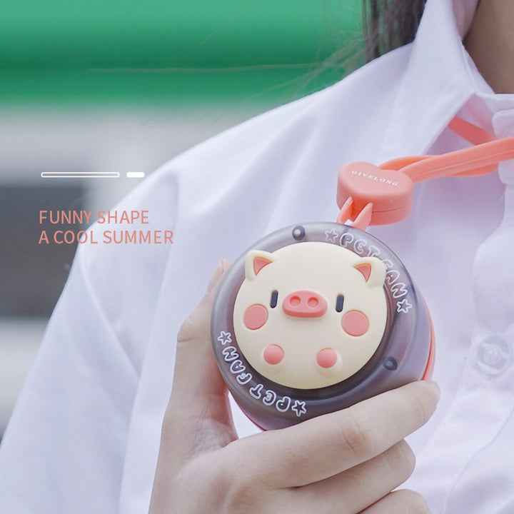 Cartoon Animal Mini Kids Neck Fan | Luvikno