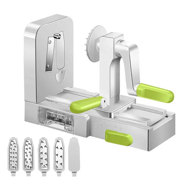 Luvikno | SpiraChef Grønnsak Spiralizer | 5-i-1 Spiralizer & Skjærer | Med Sugfot & Sammenleggbart Design | For Zoodles, Grønnsaker & Frukt
