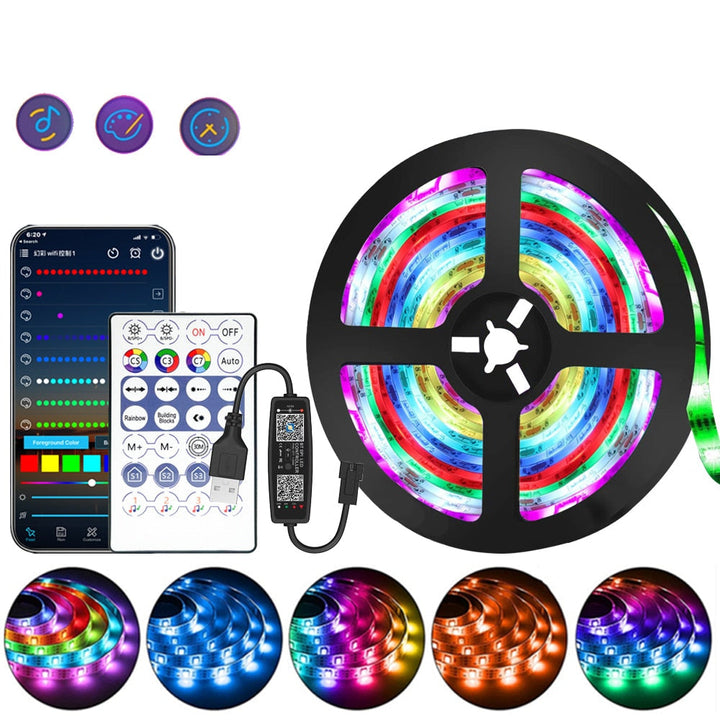 Luvikno | 1M-20M RGB LED Lysstripe 5V LED