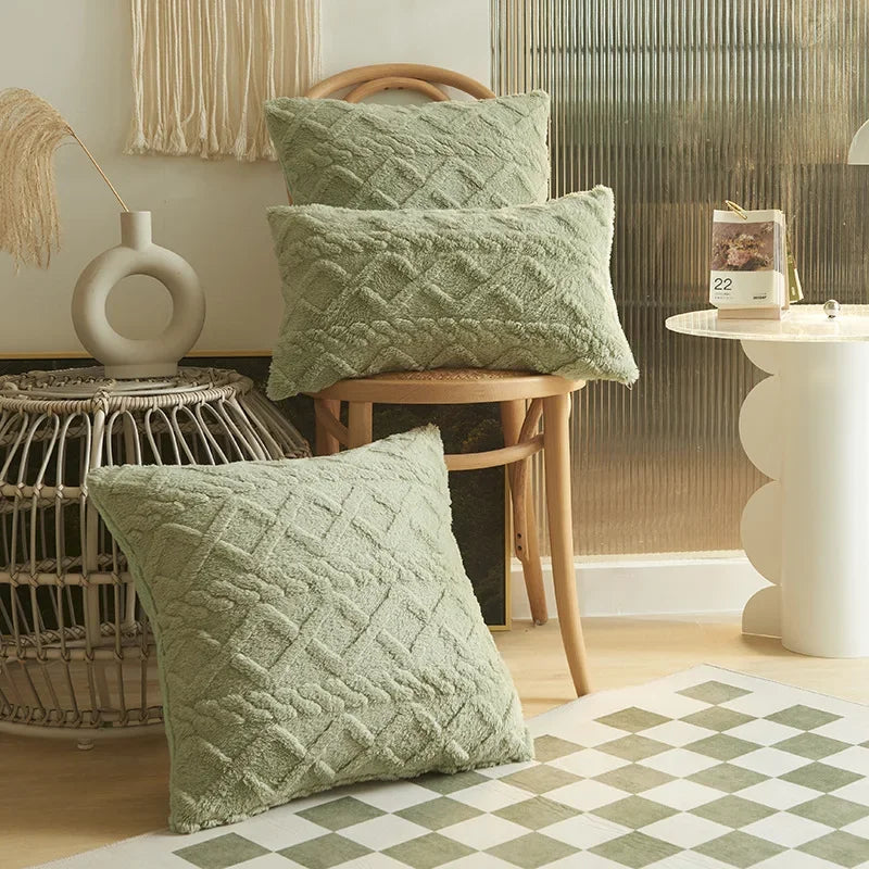 Luvikno | SilkAura Dekorputeomslag - Luksus Komfort med Geometrisk Jacquard