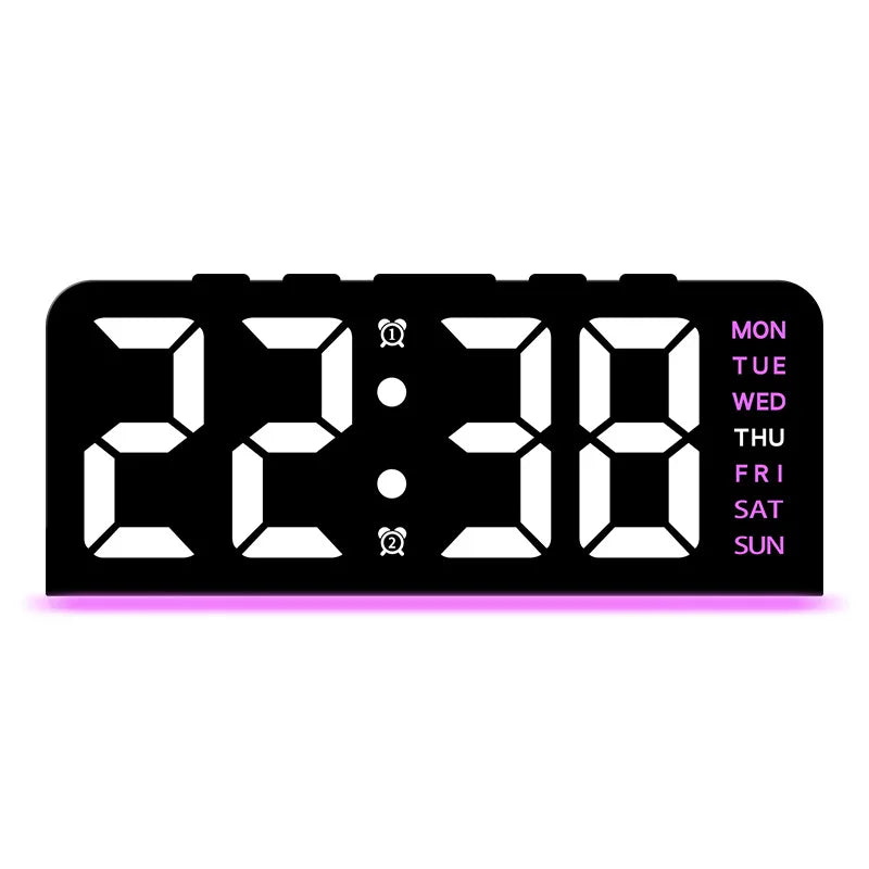 Moderne LED All Week Display Nattlampe Vekkerklokke | Luvikno