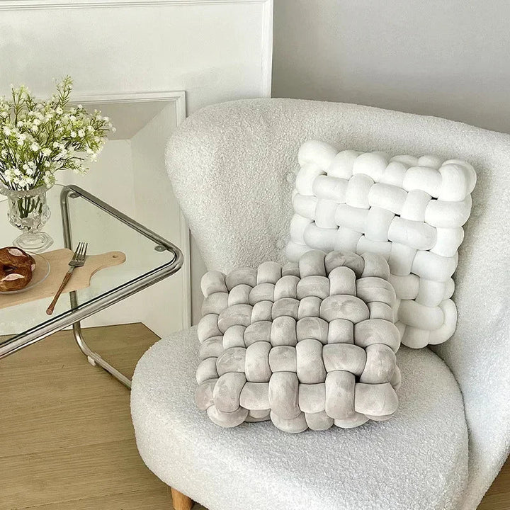 Chunky Woven Knot Cushion | Luvikno