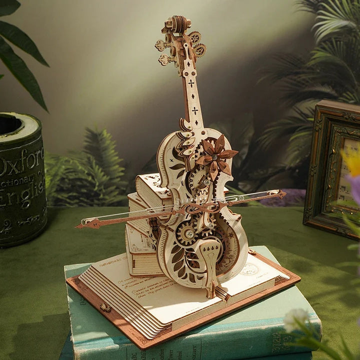 3D Magisk Mekanisk Treskulptur Cello Puslespill | Luvikno