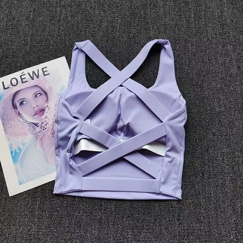 Sømløs Sports-BH for kvinner Push Up Yoga og Løp Top Luvikno