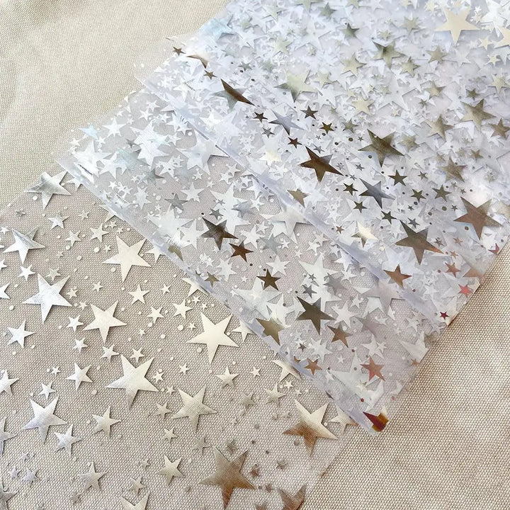 Funklende Bordløper "StellaLuxe" | Gull, Roségull eller Sølv | Metallisk Glitrende Nettløper med Stjernesymbolmønster | For Fester & Middagsdekorasjon Luvikno