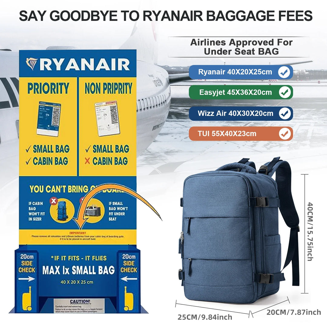 Luvikno | Reise Ryggsekk Travomate | Vanntett & Allsidig | 15.6" Laptoprom | Stor Kapasitet med Fukt-Tørr Separasjon