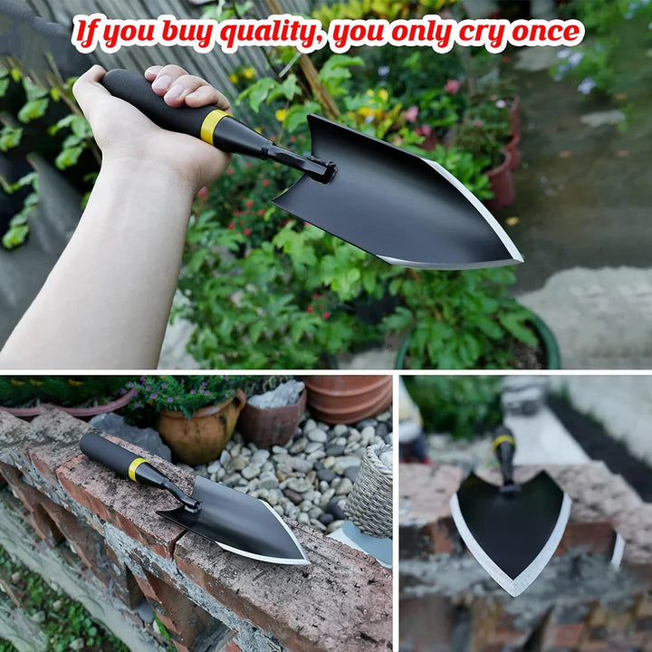 Luvikno | TerraGrip Hage spade | Ekstra Robust & Ergonomisk | Sømløst Sveiset | For Harde Jordsmonn & Røtter