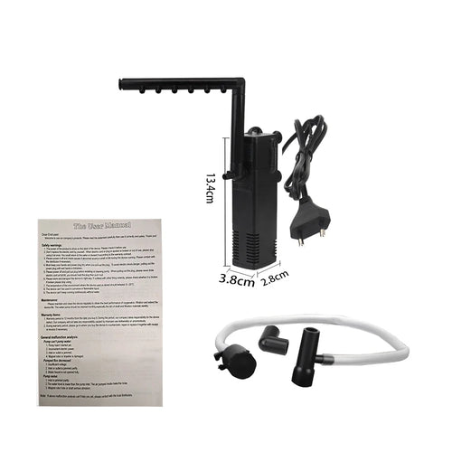 Luvikno | AquaThero Vannfilterpumpe for Akvarier | Nedsenkbar Pumpe med Filter & Oksygentilførsel | For Søt- & Saltvann | EU Plugg