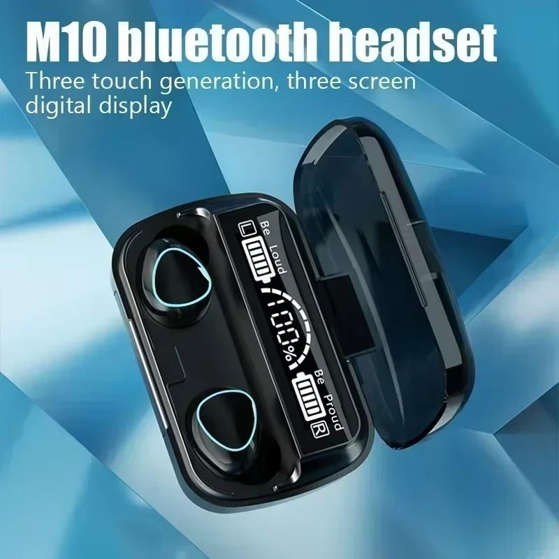 TWS Bluetooth trådløse ørepropper med LED-skjerm, HiFi stereo lyd, vanntette spillhodetelefoner Luvikno
