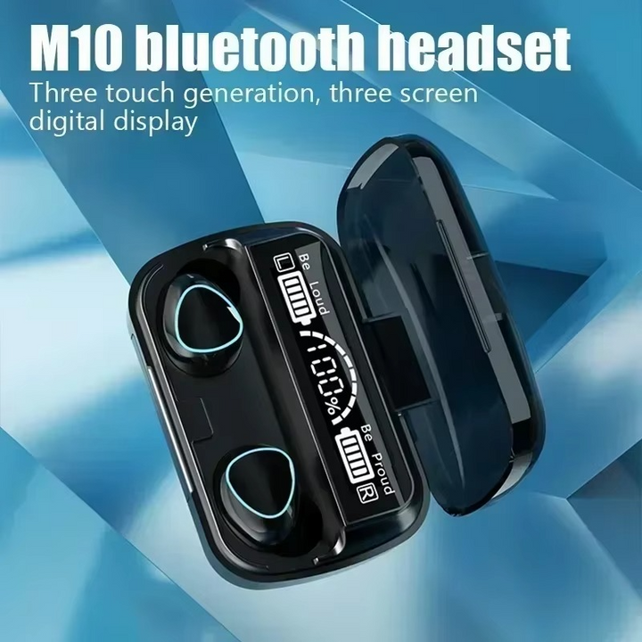 TWS Bluetooth trådløse ørepropper med LED-skjerm, HiFi stereo lyd, vanntette spillhodetelefoner Luvikno