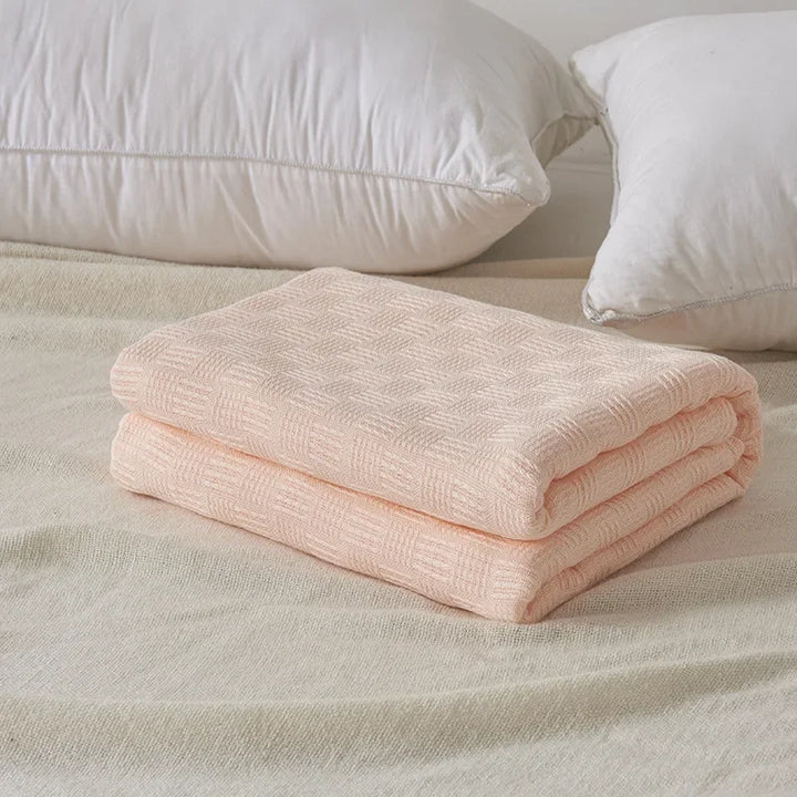 Bomullsgauze teppe Aurelina | 100 % bomull | Pustende & Hudvennlig | Perfekt for sofa, seng & kontor Luvikno