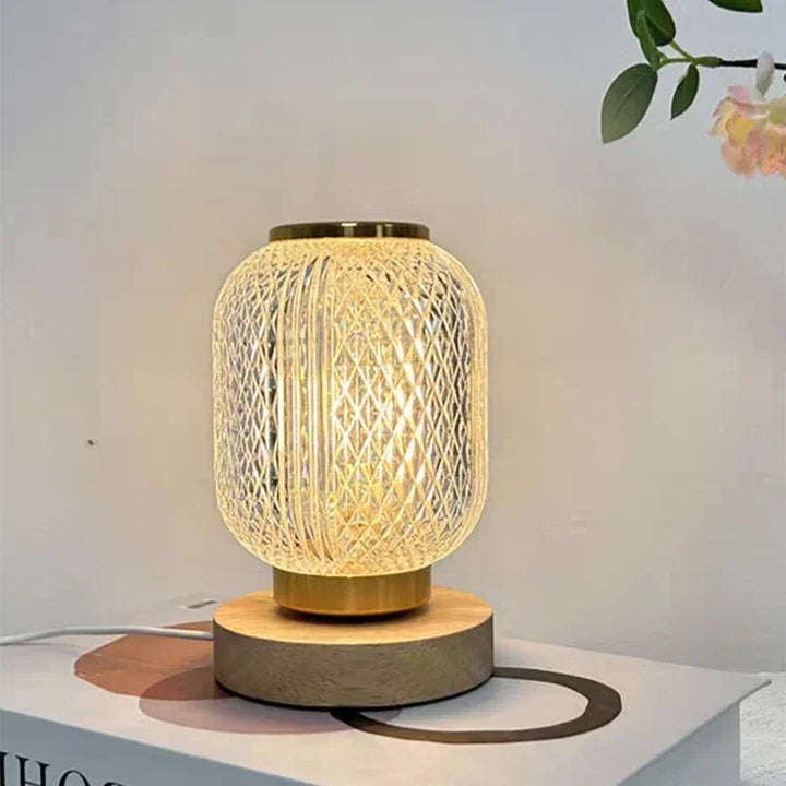 Luvikno | Dimbar Krystall Bordlampe - Stilig Gylden Dimbar Bordlampe med Luksuriøs Krystall Design